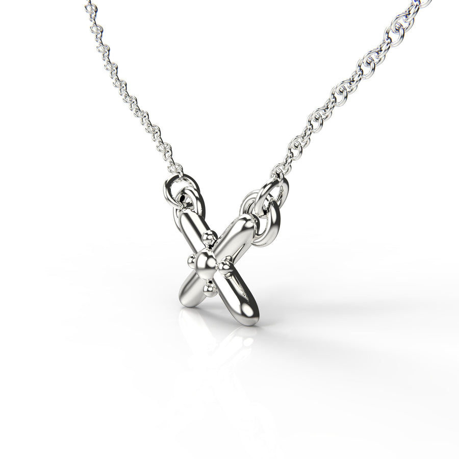 The Xoe Necklace in Sterling Silver OR solid 14K Gold - X Pendant | Melanie Golden Artisan Jewelry Designer Series