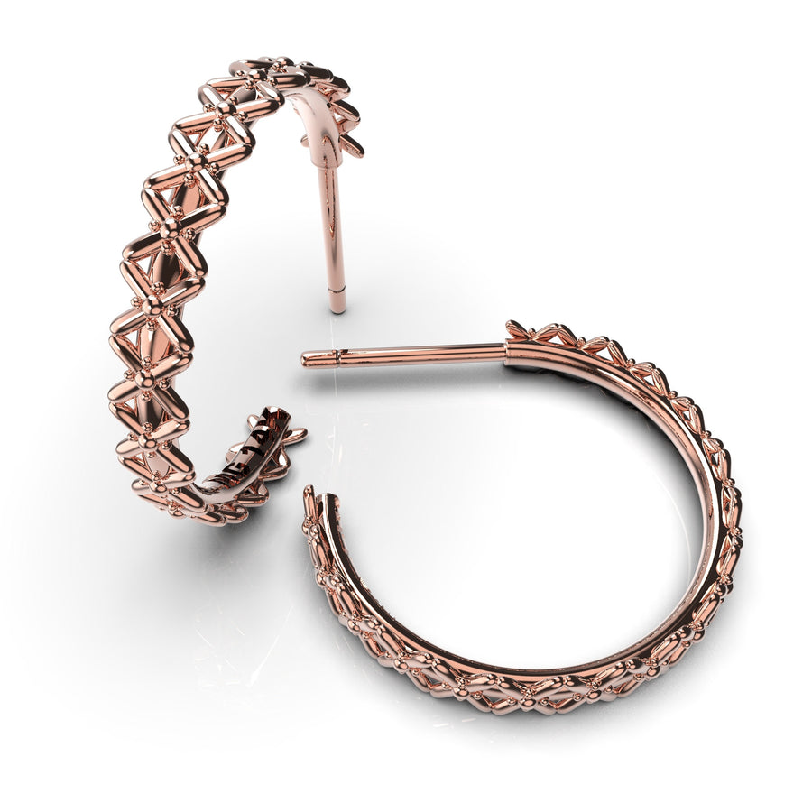 XOE Hoop Earrings in Gold, Rose Gold, or Silver | Melanie Golden Artisan Jewelry Designer Series