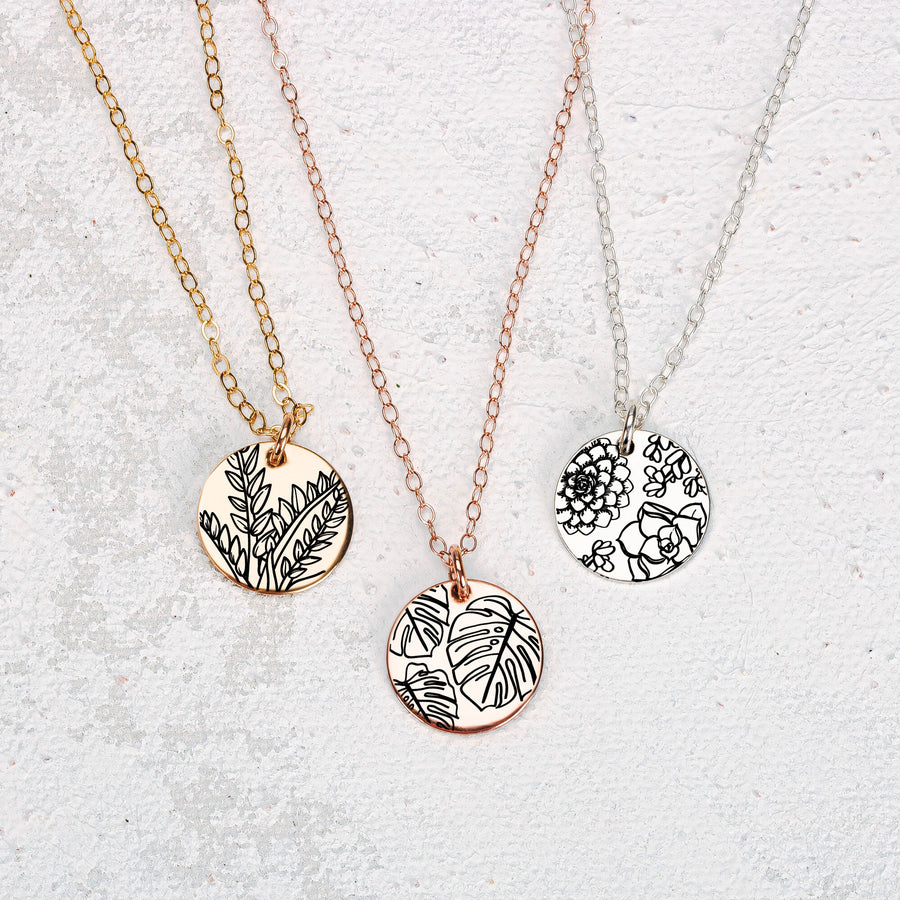 Plant Mama Disc Necklace