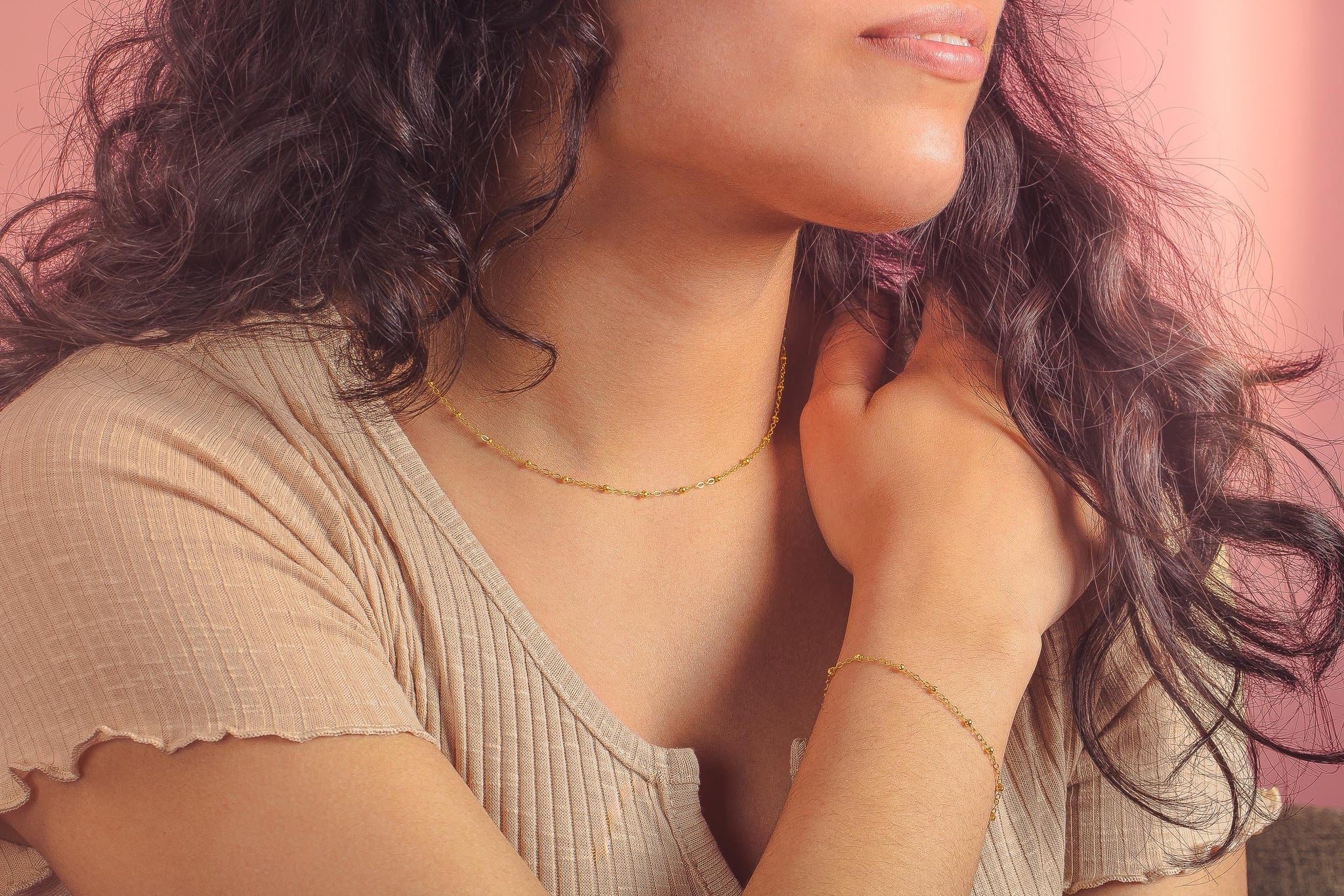 Satellite Chain Necklace | Gold or Silver Saturn Chain | Dainty Gold Choker Layering Necklace | Simple Gold Dot Necklace | Gift For Her