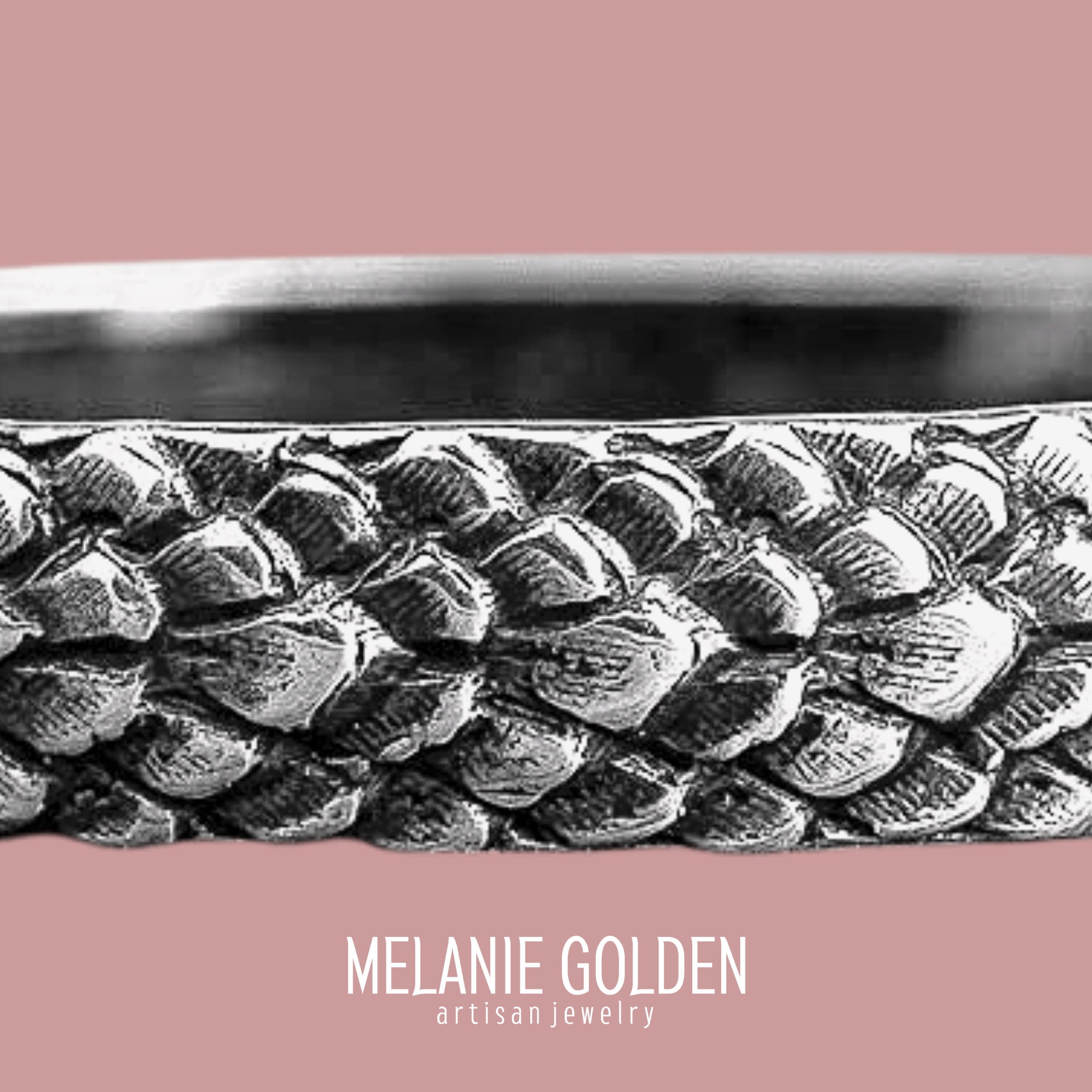 Unisex Snake Dragon Scales Ring Band - Melanie Golden Jewelry - fauna, men, mens jewelry, ring, ring band, ring bands, ring size, ring-size-choice, rings, symbolic