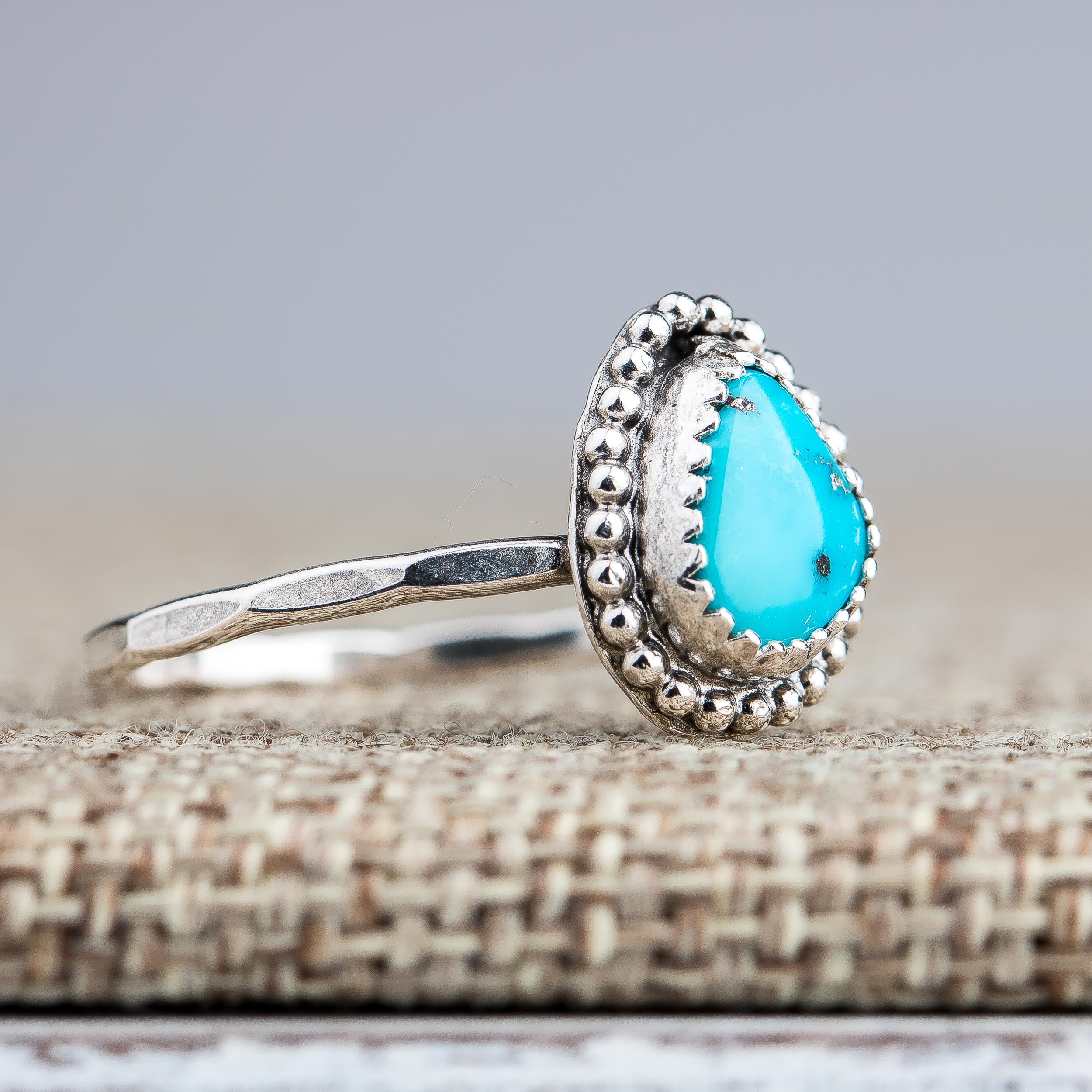 Size 8.25 Aqua Blue Morenci Turquoise Gemstone Ring