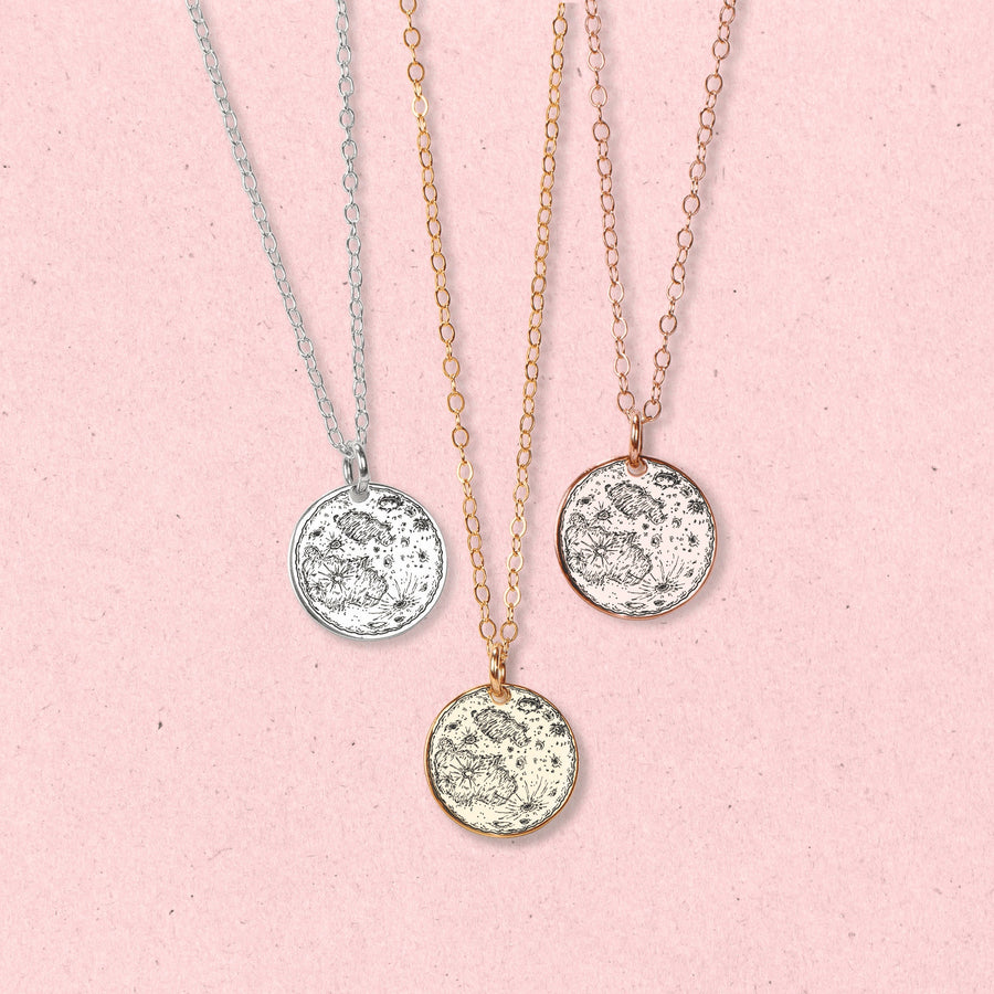 Full Moon Disc Necklace