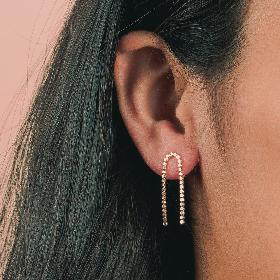Glimmer Arch Stud Earrings - Melanie Golden Jewelry - earrings, everyday, stud, stud earrings