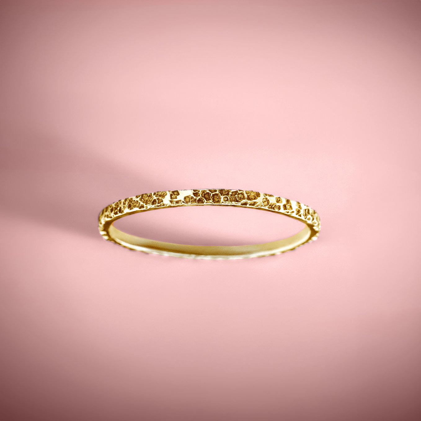 Boulder Stacking Ring | 14K Gold Fill Stacking Brutalist Rough Rocky Stone Rugged Hammered Rings | USA Sizes 2-12