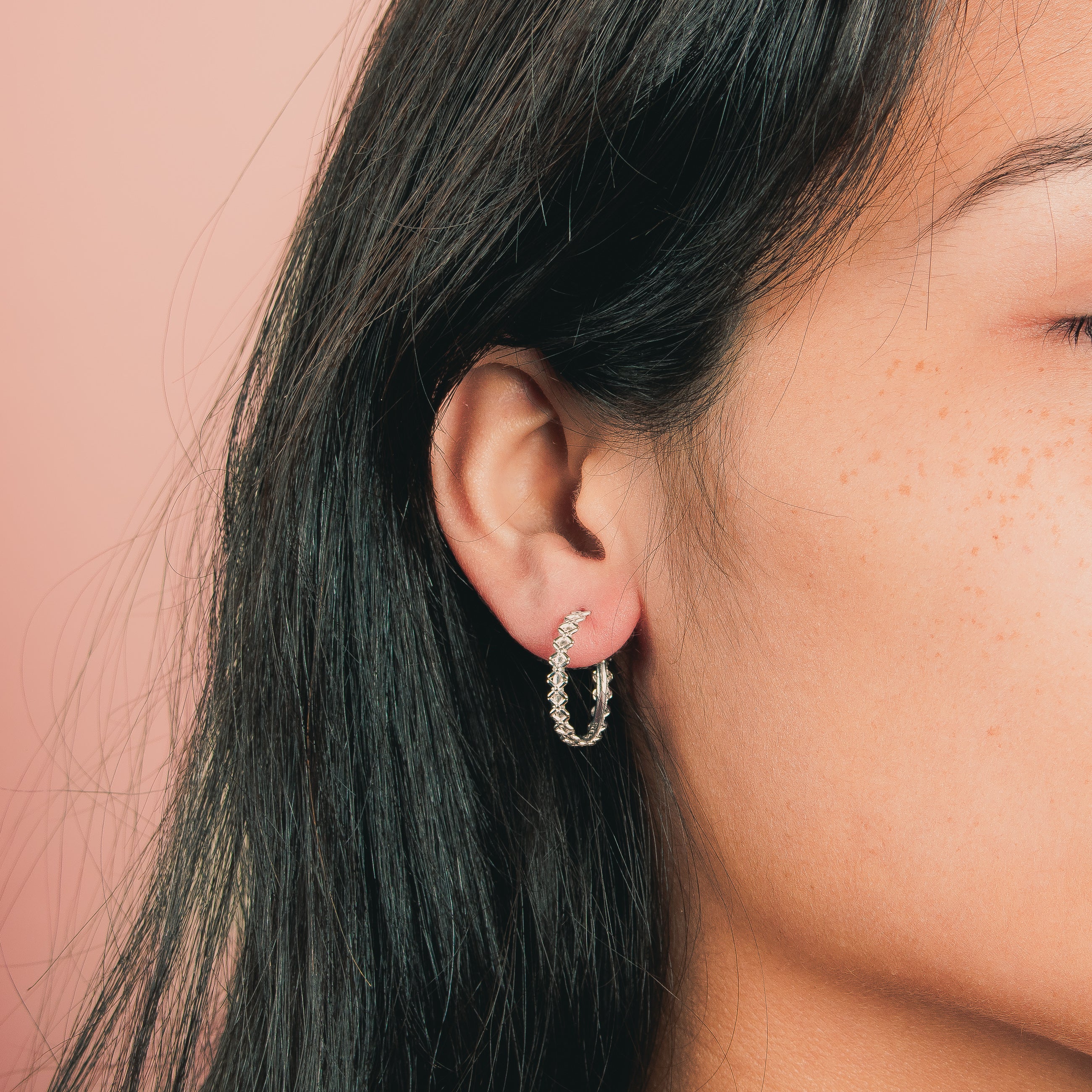 XOE Hoop Earrings in Gold, Rose Gold, or Silver | Melanie Golden Artisan Jewelry Designer Series