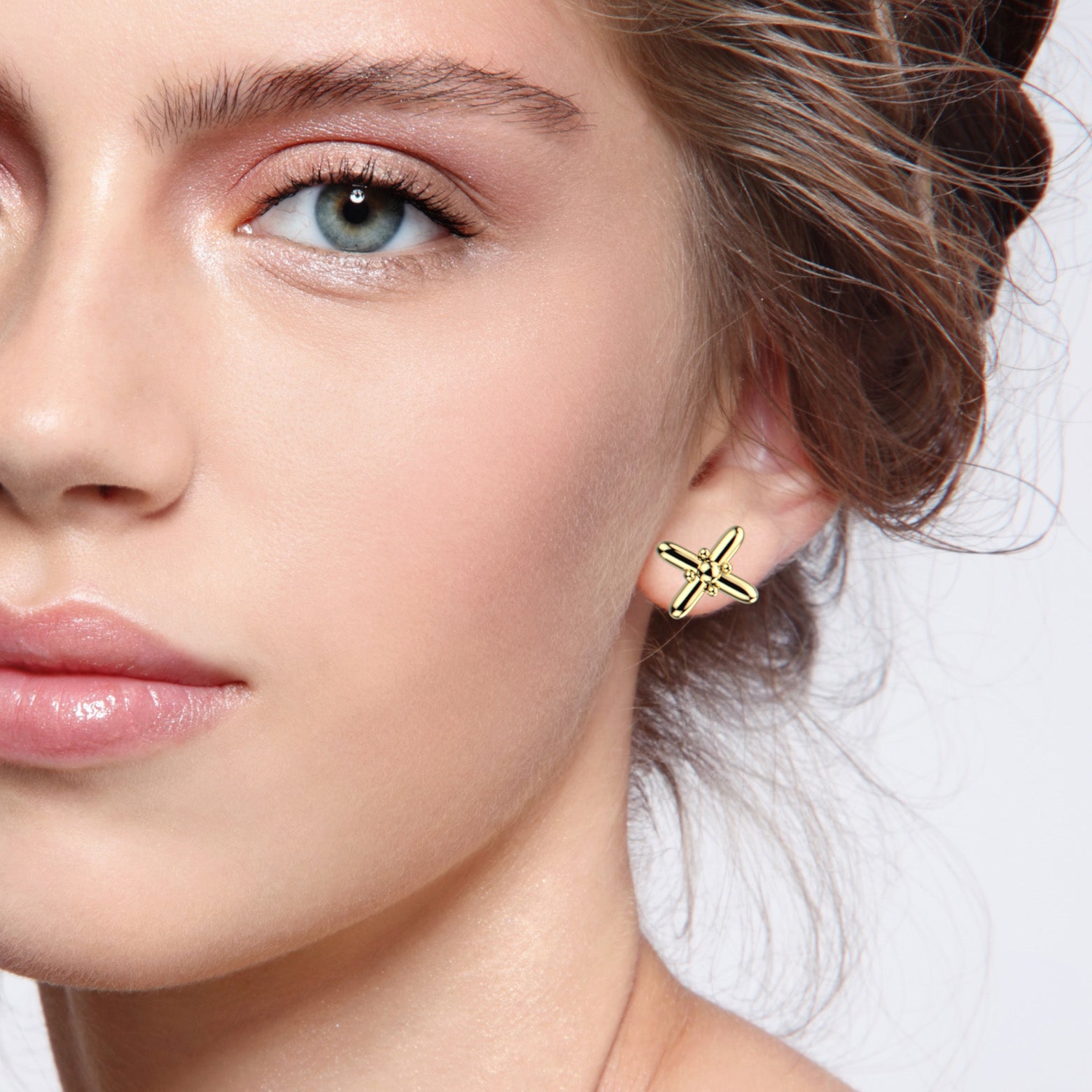 XOE X Post Earrings in Sterling Silver, Gold, or Rose Gold | Melanie Golden Artisan Jewelry Designer Series