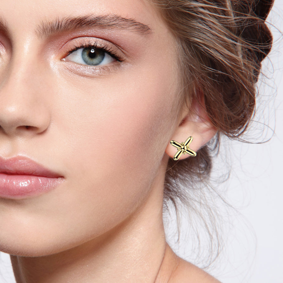 XOE X Post Earrings in Sterling Silver, Gold, or Rose Gold | Melanie Golden Artisan Jewelry Designer Series