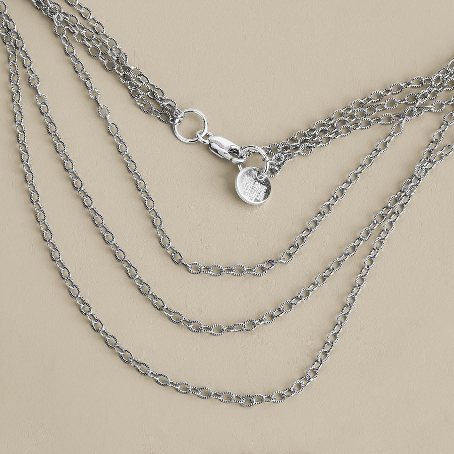 Triple Layered Sunburst Chain Necklace | Dainty & Delicate Modern Sterling Silver Minimalist Necklace | Choker Necklace | Simple Everyday