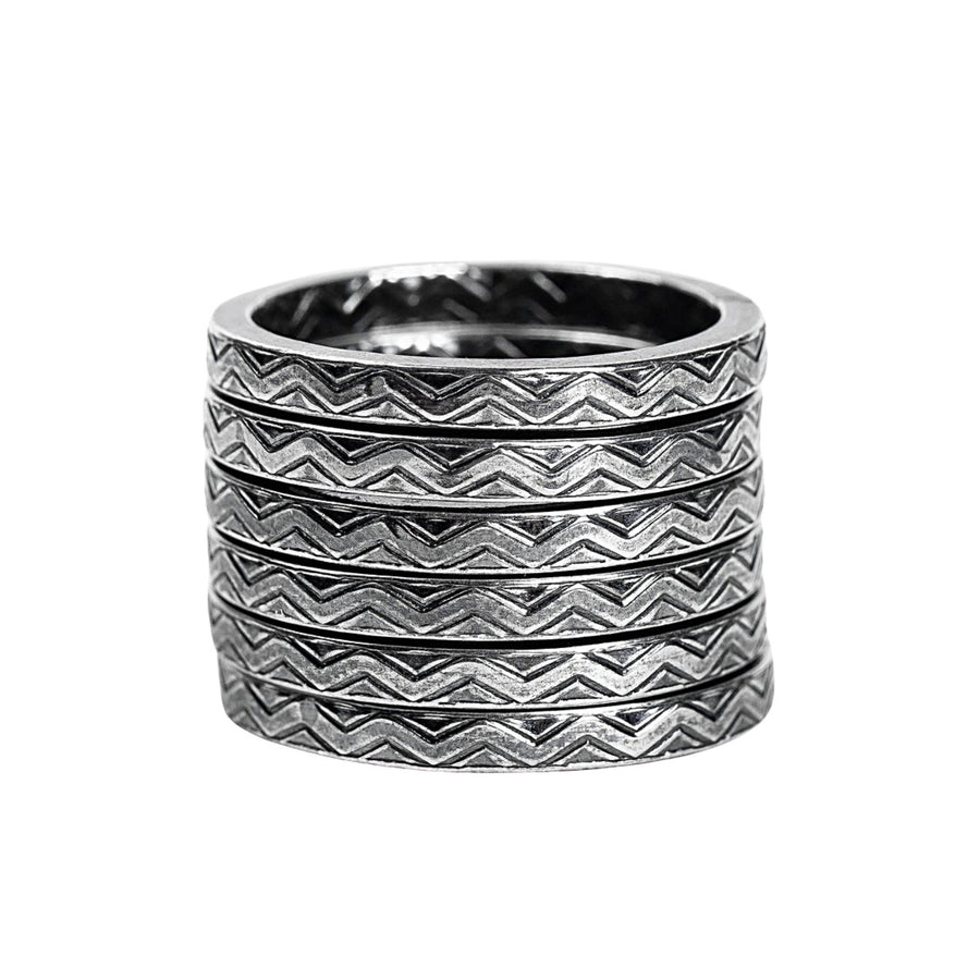 Chevron Stacking Ring | Sterling Silver Zigzag Zig Zag Line Striped Stacking Stackable Ring Stack Skinny Thin Ring Bands