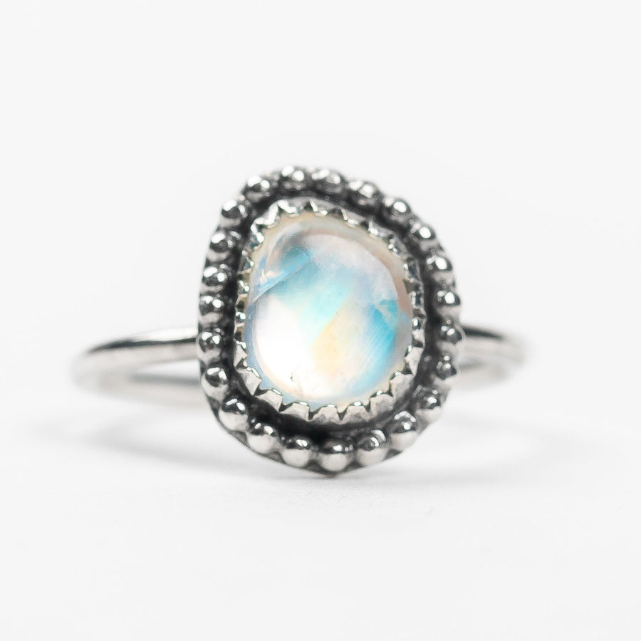 Size 3 Midi Ring | Rainbow Moonstone