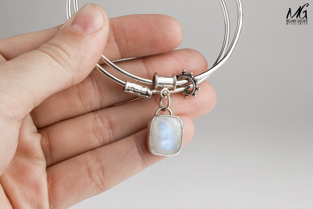 Rainbow Moonstone Bangle