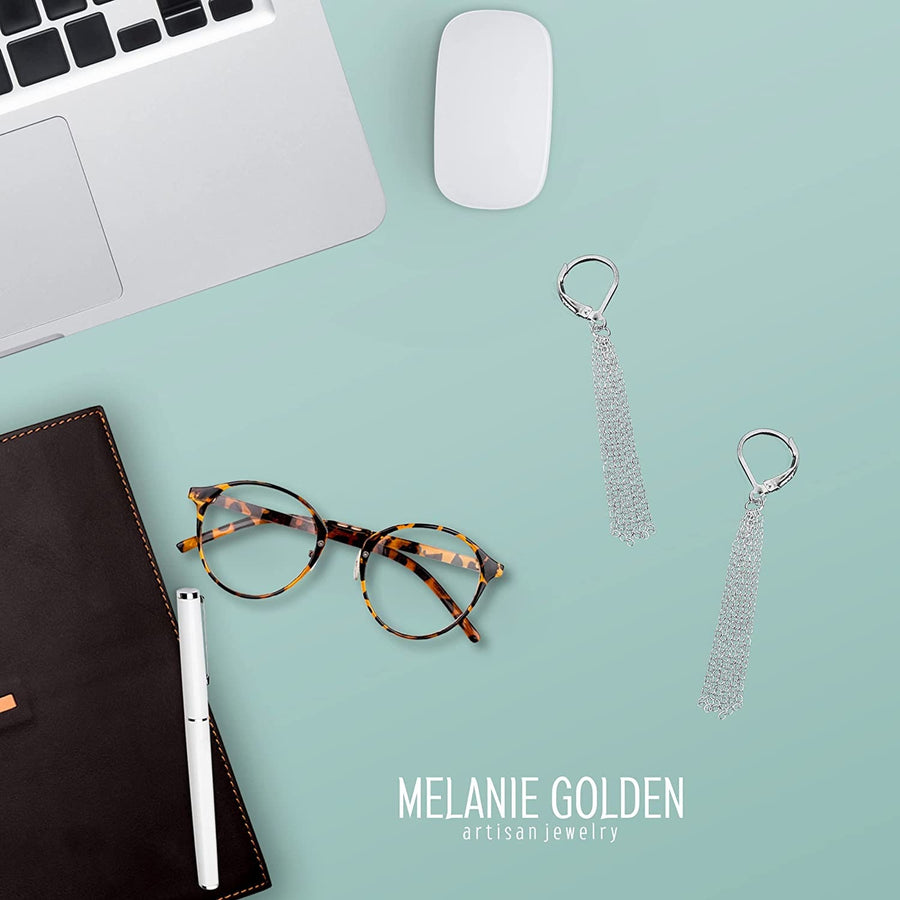 Silver Chain Tassel Leverback Earrings | Sleek Long Sterling Silver Waterfall Fringe Earrings | Lightweight Jewelry For Women