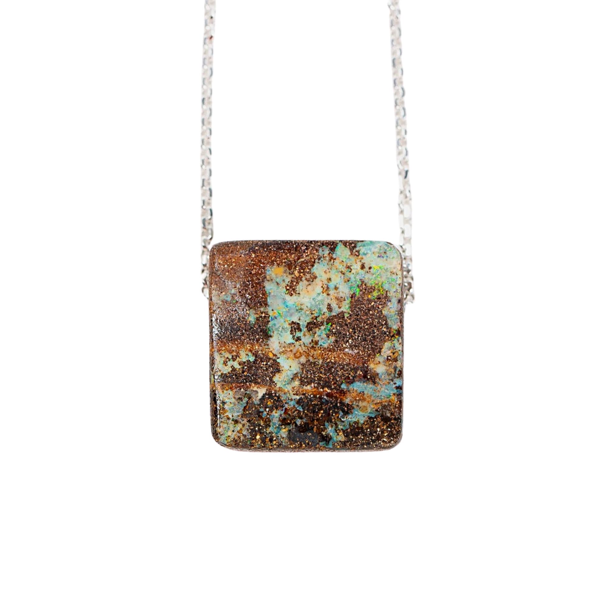 Green Boulder Opal Necklace