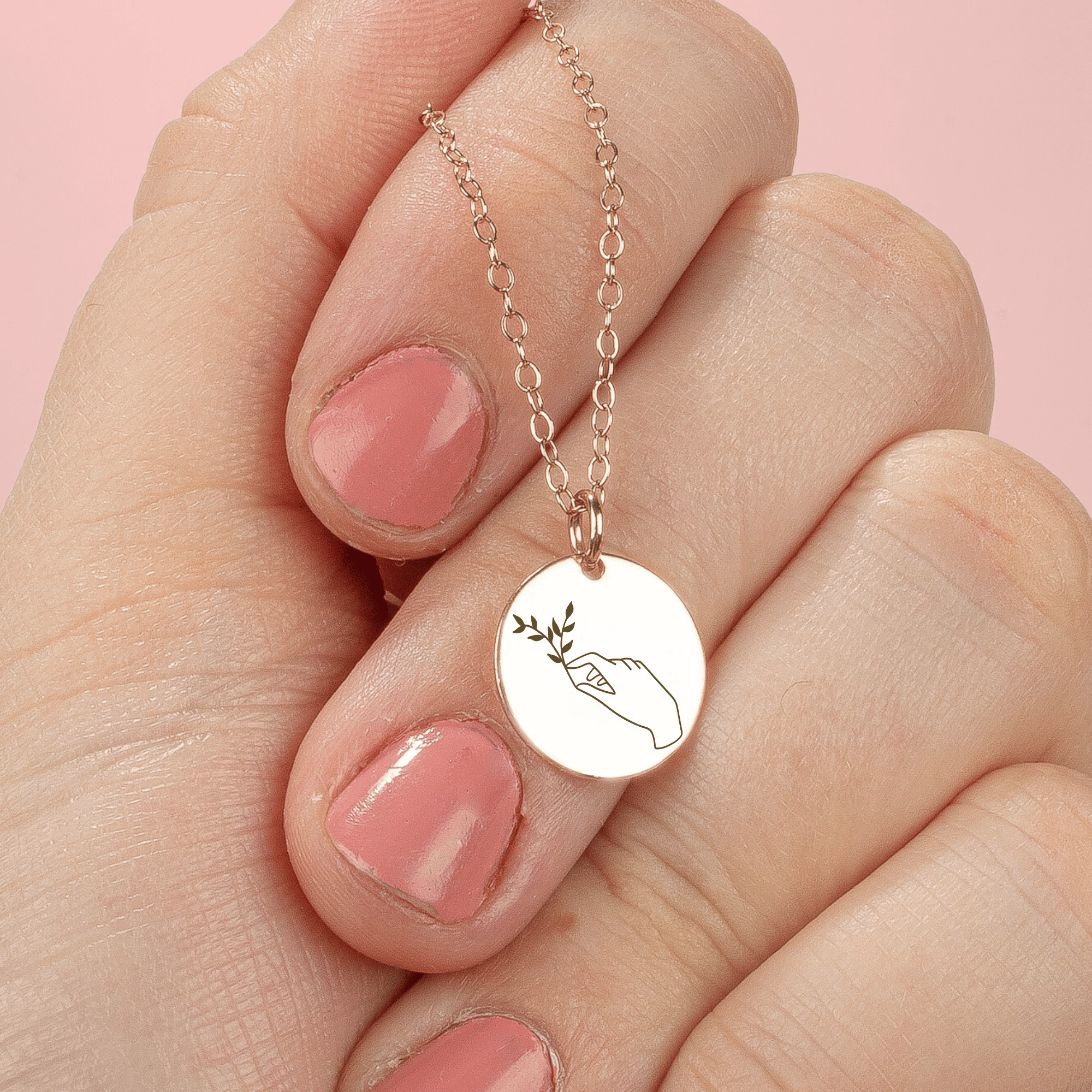 Lady of the Forest Necklace - Melanie Golden Jewelry - Engraved Jewelry, flora, minimal minimal necklace, minimal necklace, mystic, necklace, necklaces