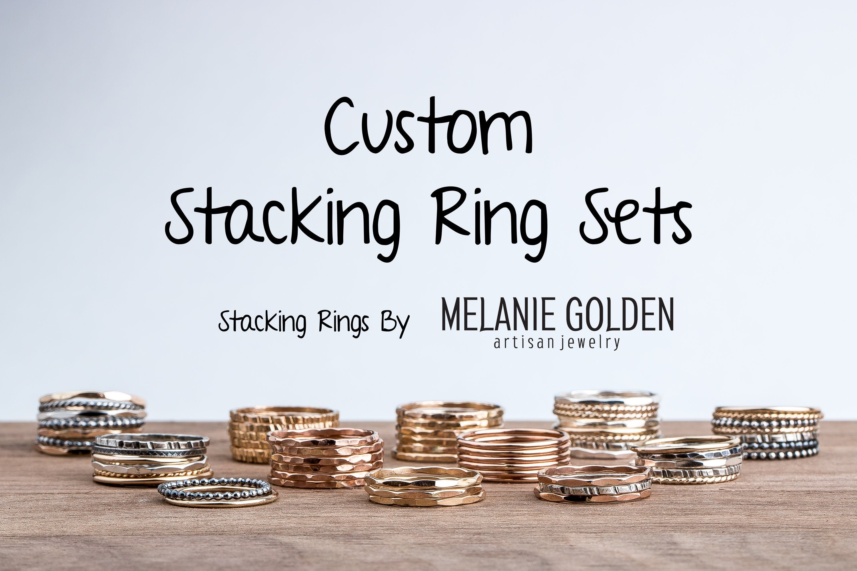 Colorful Stacking Gemstone Rings Set Of 5