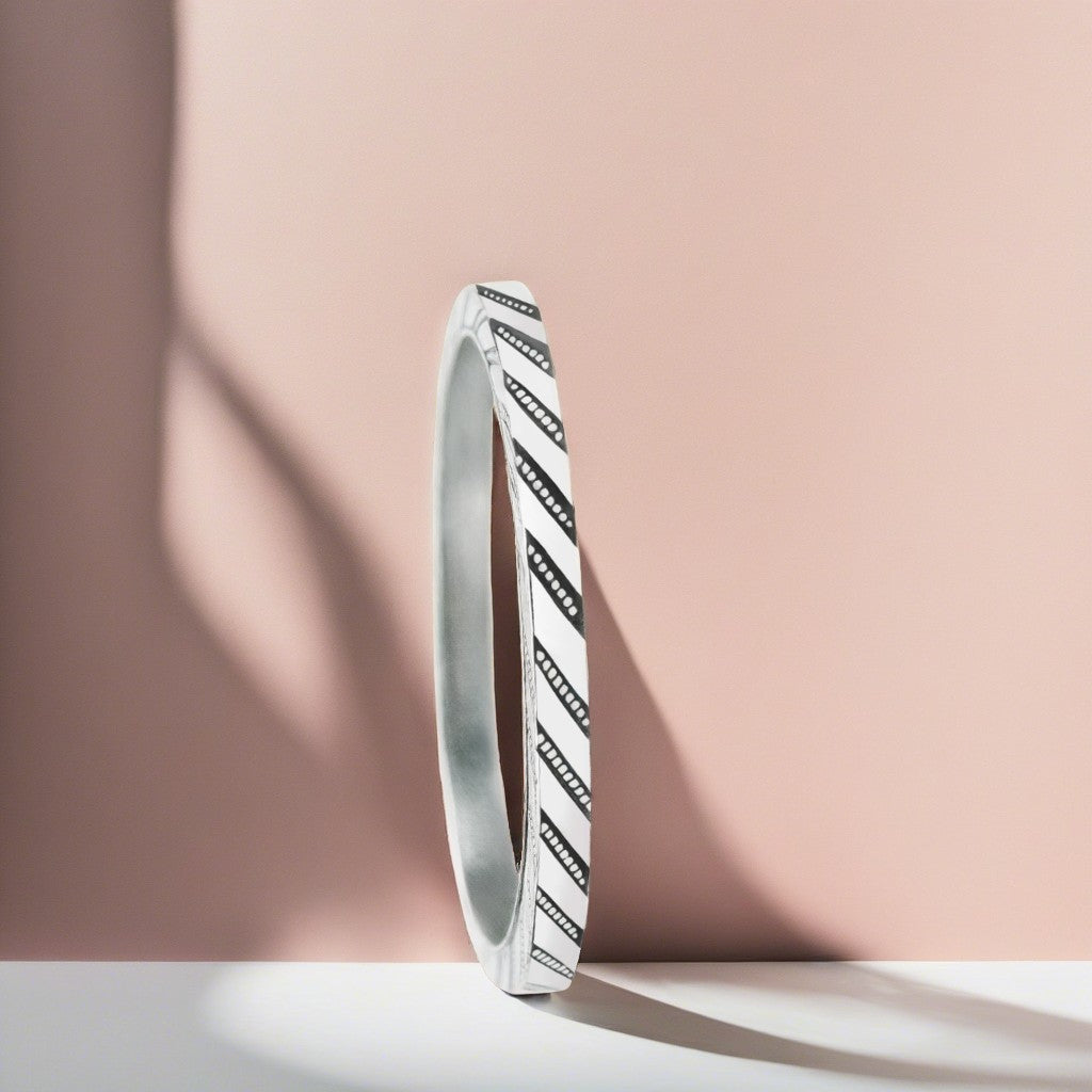 Pinstripe Stacking Ring | Sterling Silver Diagonal Line Pin Striped Stacking Stackable Ring Stack Skinny Thin Ring Bands