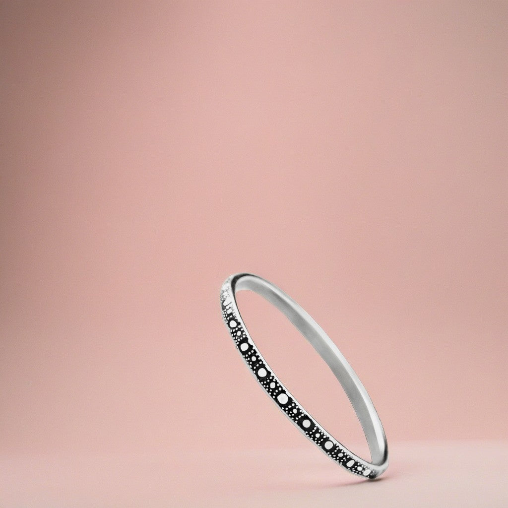 Cosmo Stacking Ring | Sterling Silver Dotted Dot Thin Skinny Dainty Stackable Ring Band | USA Ring Sizes 4-12