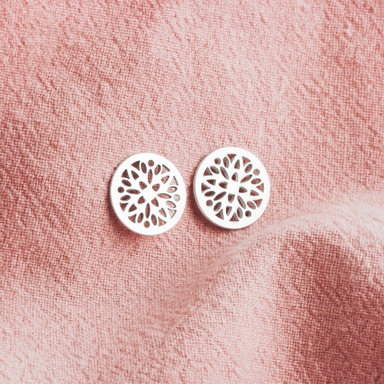 Cassia Stud Earrings | Sterling Silver Floral Filigree Post Earrings | Delicate Dainty & Sweet Lattice Earrings | Perfect Minimalist Look