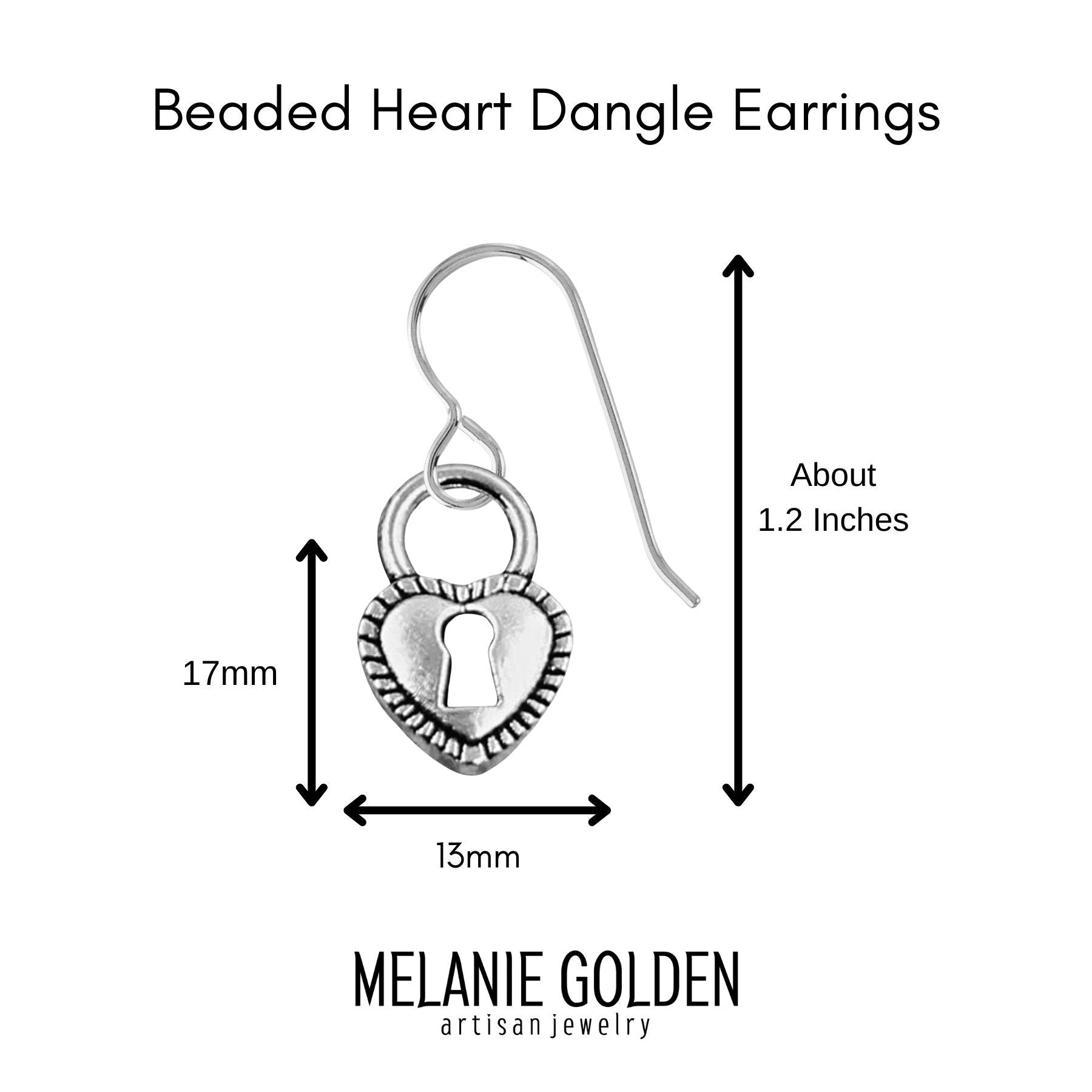 Heart Dangle Drop Earrings For Women And Girls | Valentines & Love Jewelry | Multiple Styles Available (Key Hole Locket Heart Earrings)