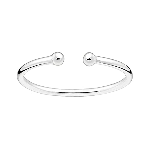 Bull Midi Ring | Adjustable Beaded Bypass Dot Knuckle Cuff Ring in 925 Sterling Silver for Women and Girls
