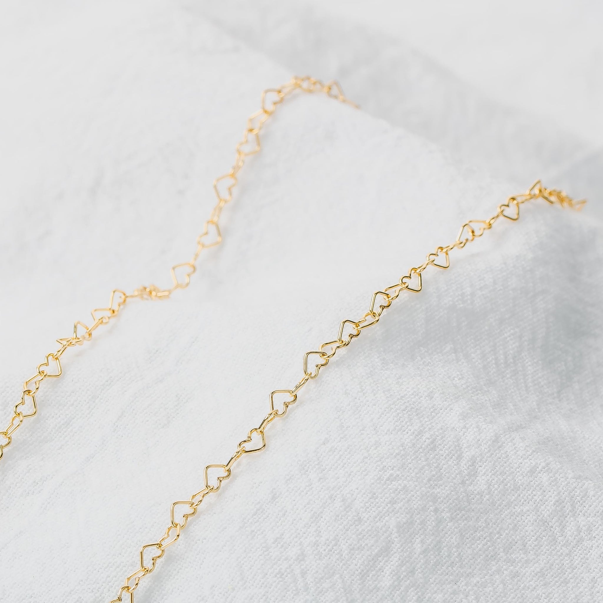 Heart Link Chain Anklet | Gold Silver or Rose Dainty Minimalist Love Ankle Bracelet | Sweet Romantic Open Heart Waterproof Gift for Her