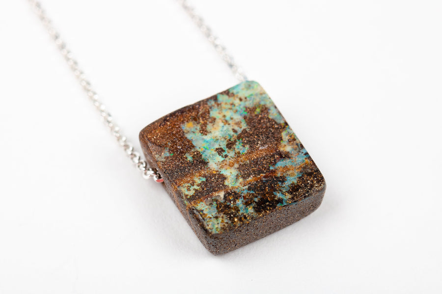 Green Boulder Opal Necklace