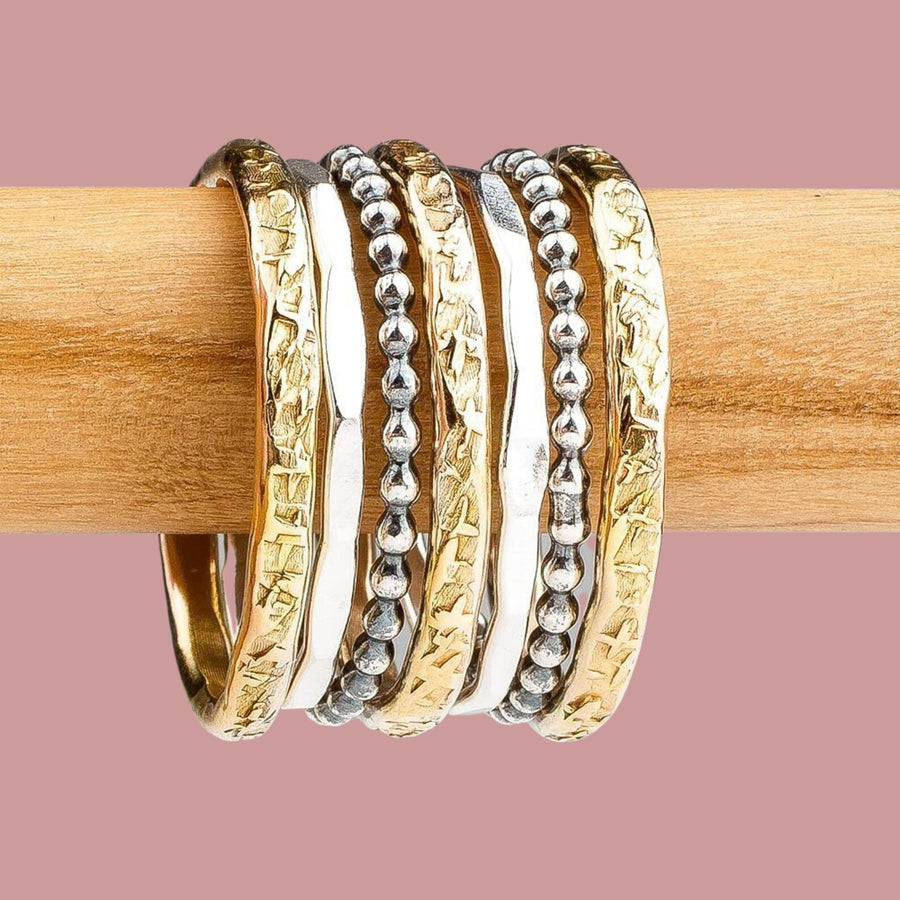 The Demi Stack - Melanie Golden Jewelry - mixed metal, rings, stacking rings
