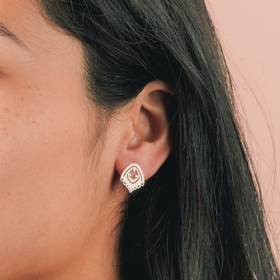 Flora Stud Earrings - Melanie Golden Jewelry - _badge_NEW, earrings, flora, new, post earrings, stud, stud earrings, studs