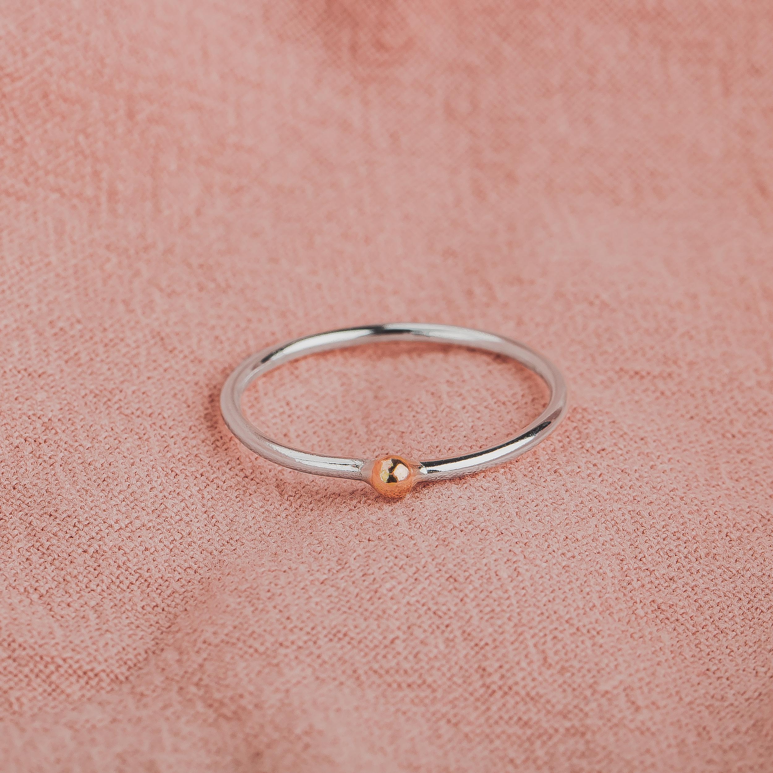 Gold Dot Stacking Ring - Melanie Golden Jewelry - _badge_BESTSELLER, bestseller, everyday, minimal, minimal jewelry, mixed metal, ring, ring band, ring bands, rings, stacking ring, stacking rings