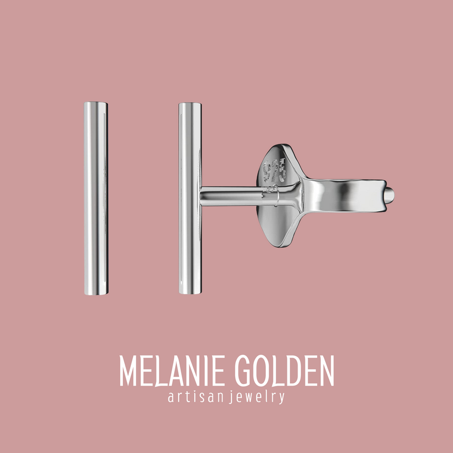 Mini Line Stud Earrings | Dainty Sterling Silver Small Little Tiny Line Bar Post Stud Earrings | Delicate Minimalist Jewelry for Women