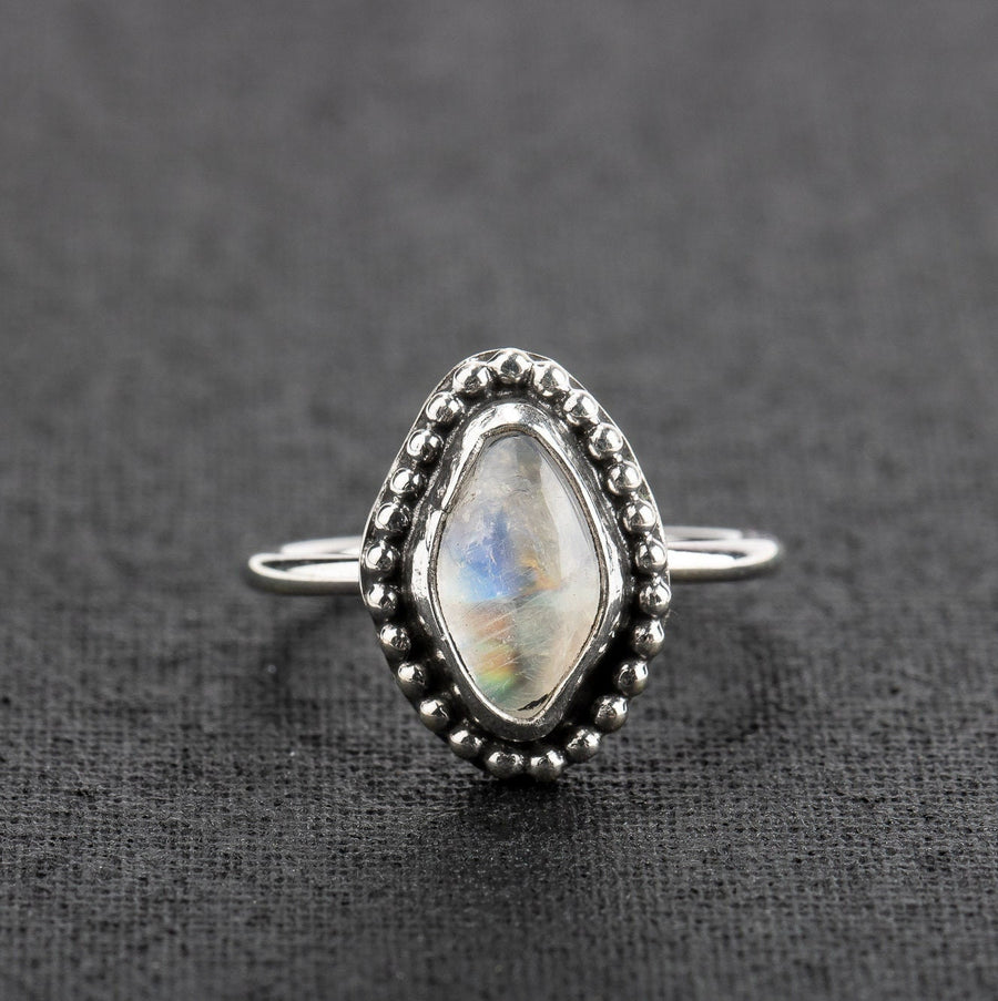 Size 3 Midi Ring | Rainbow Moonstone - Melanie Golden Jewelry - gemstone ring, midi ring, moonstone, ring