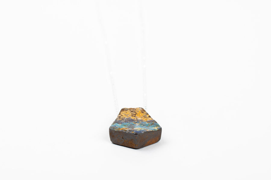 Blue and Yellow Boulder Opal Necklace