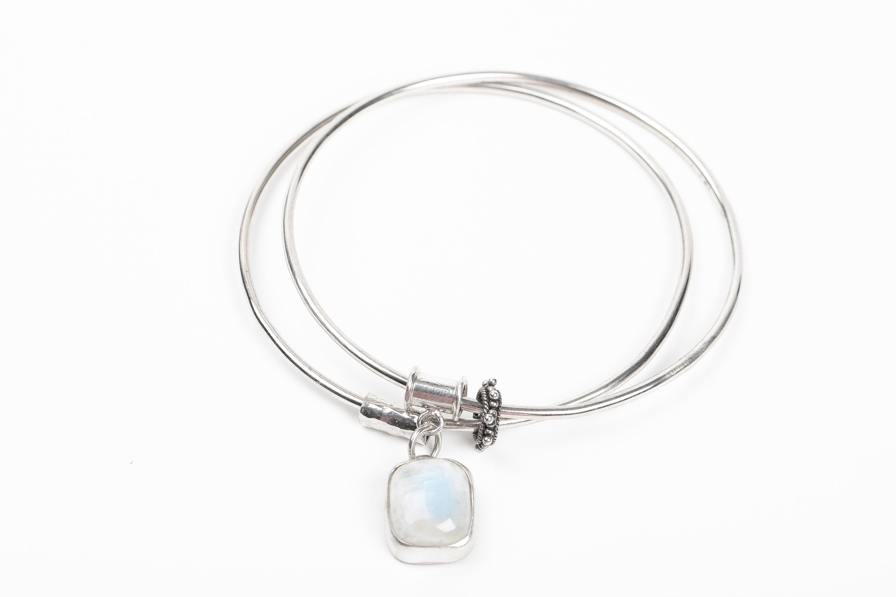 Rainbow Moonstone Bangle