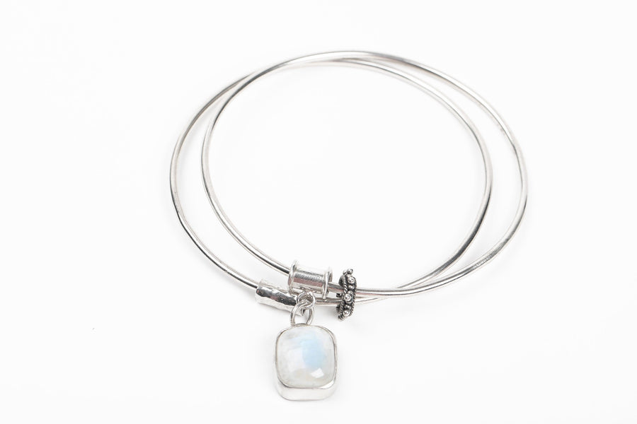 Rainbow Moonstone Bangle