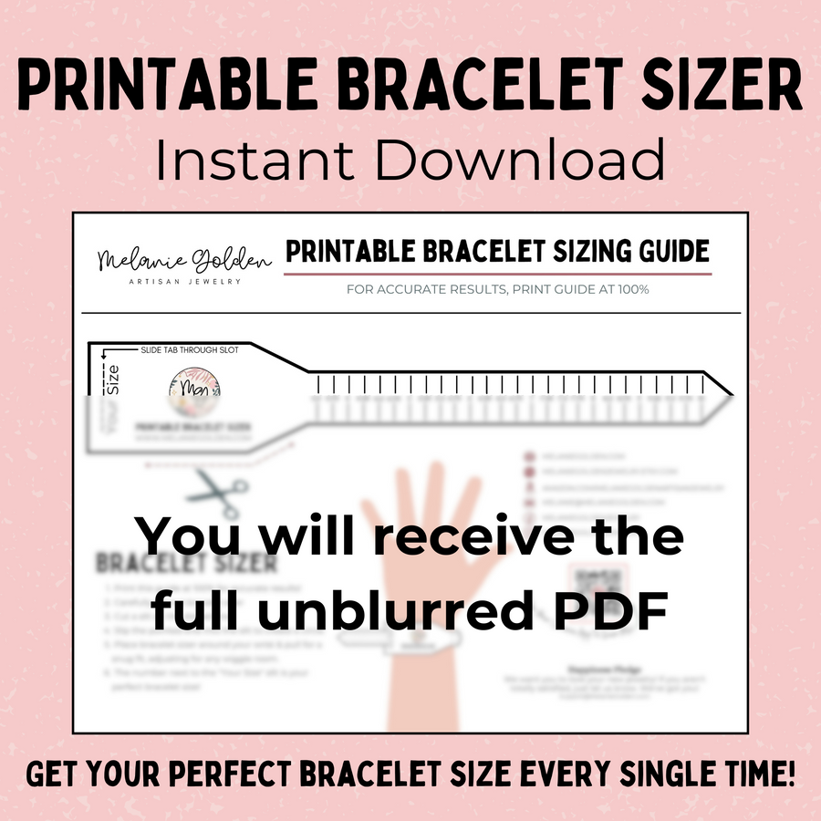 Digital Download | Printable Bracelet Sizer | Adjustable USA Wrist Size Tool | Find Your Accurate Bracelet Length | Easy to Use Measurer