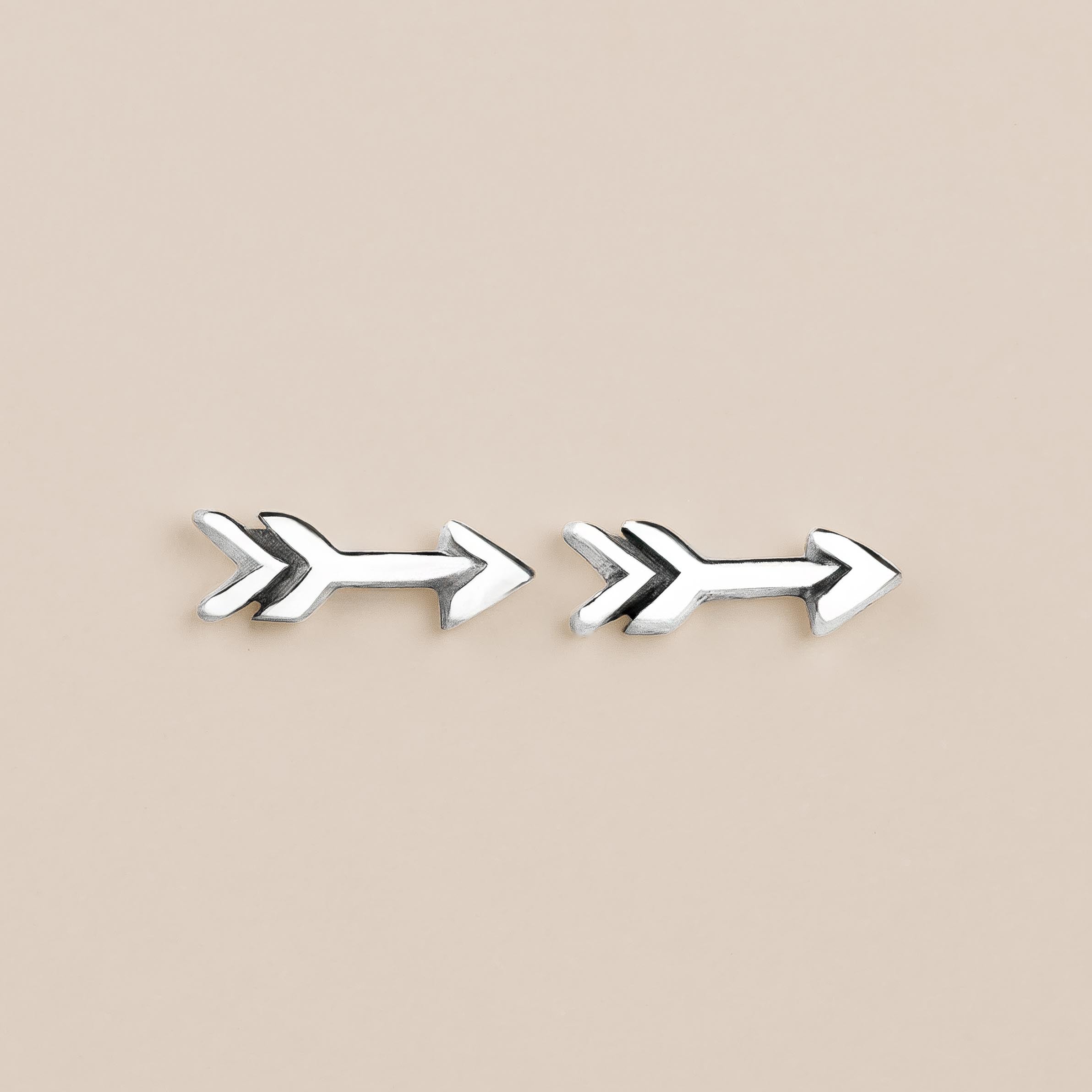 Tiny Shooting Arrow Stud Earrings | Sterling Silver Minimalist Boho Bohemian Post Earrings