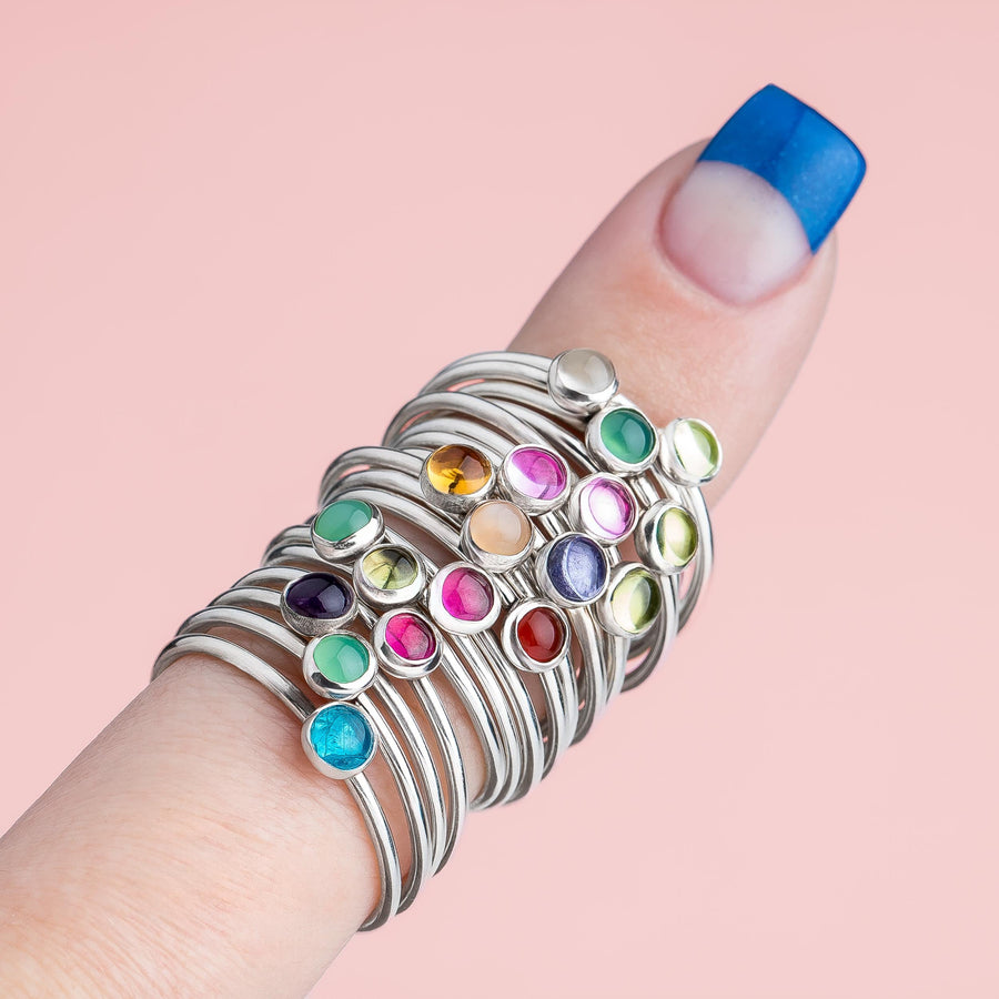 Aurelia Gemstone Ring - Melanie Golden Jewelry - _badge_NEW, gemstone rings, new, rings, stacking rings