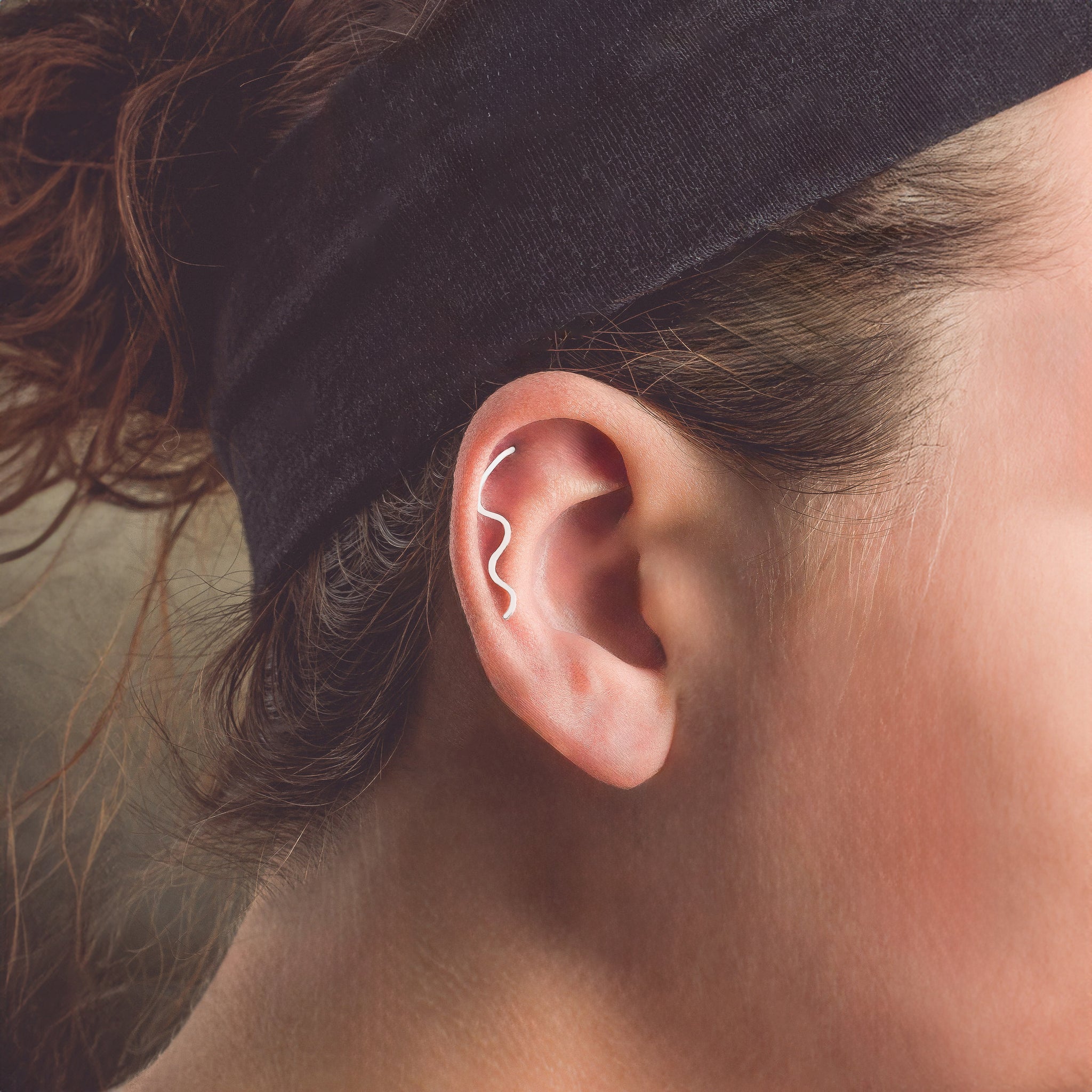The Original Sterling Silver Wave Cartilage Earring Ear Climber | Helix Piercing Jewelry for Women and Girls