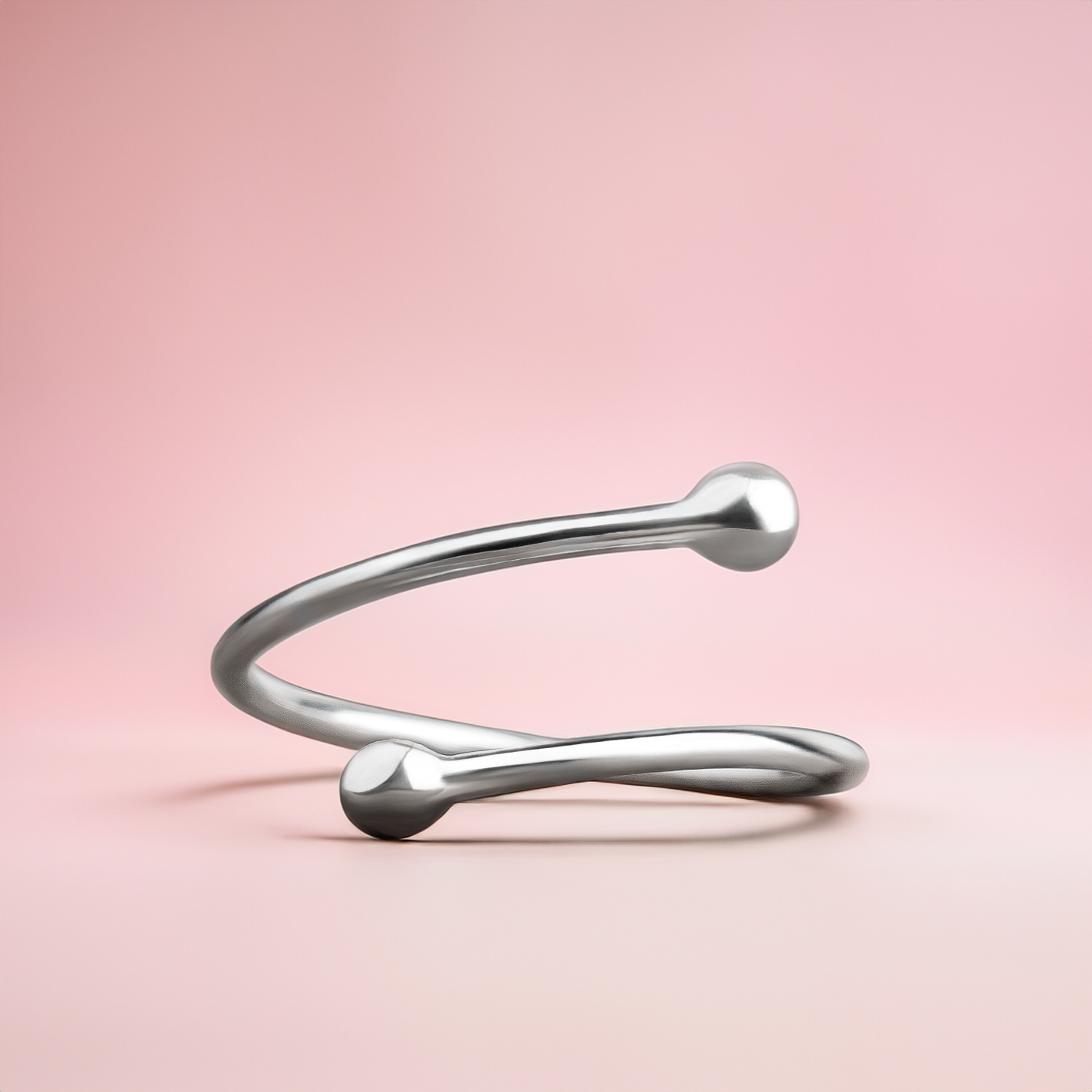 Bypass Midi Ring | Adjustable Sterling Silver Beaded Dot Knuckle Ring | Minimalist Everyday Spiral Cuff Mid Knuckle Ring