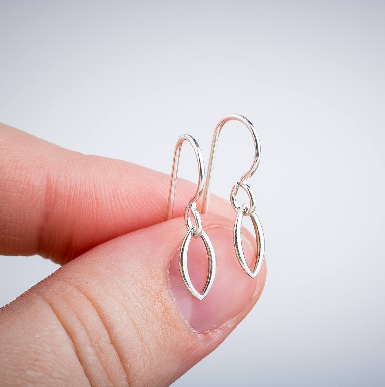 Tiny Leaf Petal Dangle Earrings | Tiny Little Boho 925 Sterling Silver Dangle Drop Earrings For Women and Girls