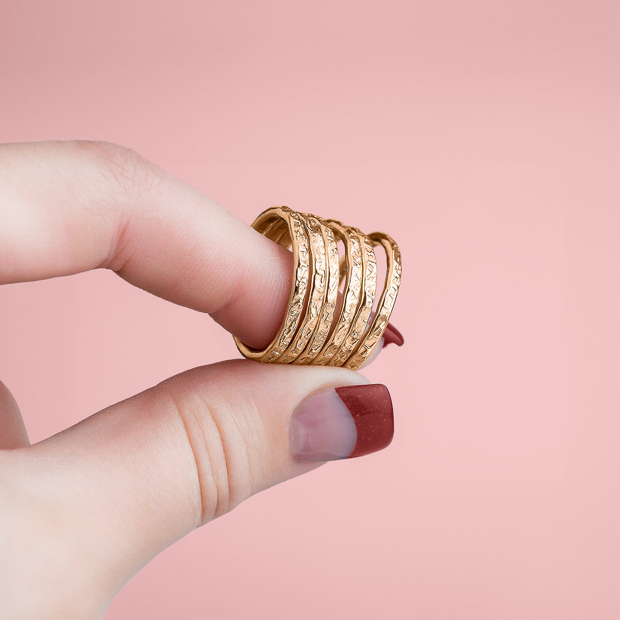 Trio of Raw Silk Stacking Rings