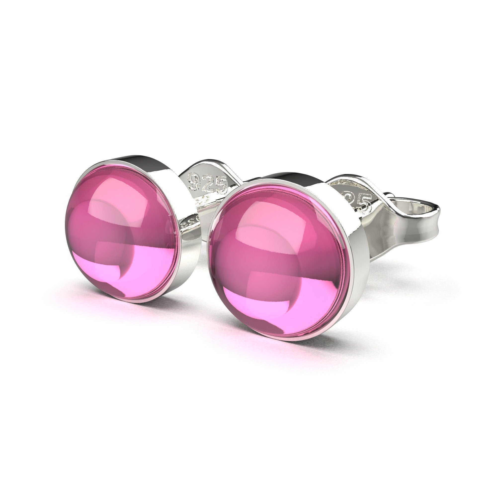 Pink Sapphire Gemstone Stud Earrings - Melanie Golden Jewelry - Earrings, stud, stud earrings