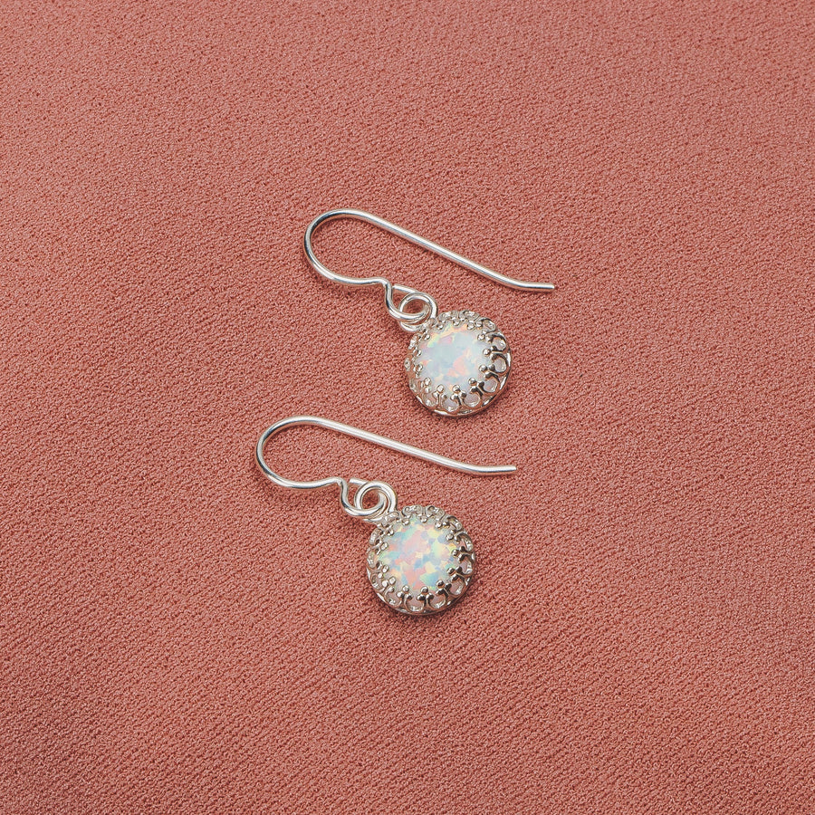 White Opal Gemstone Earrings - Melanie Golden Jewelry - dangle earrings, drop earrings, earrings, opal