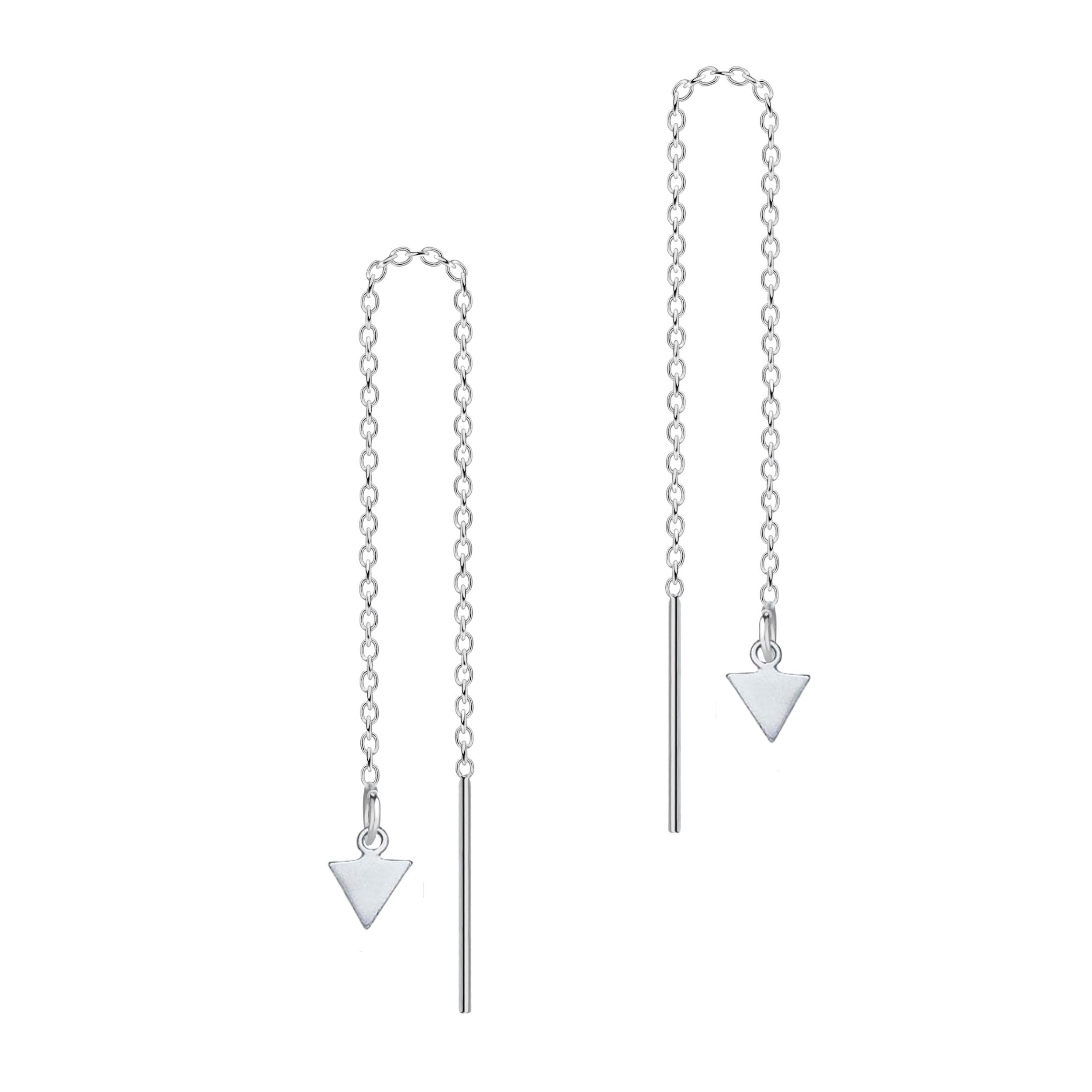 Threader Chain Earrings in 925 Sterling Silver | Thread Through Jewelry for Women and Girls | Multiple Designs Available