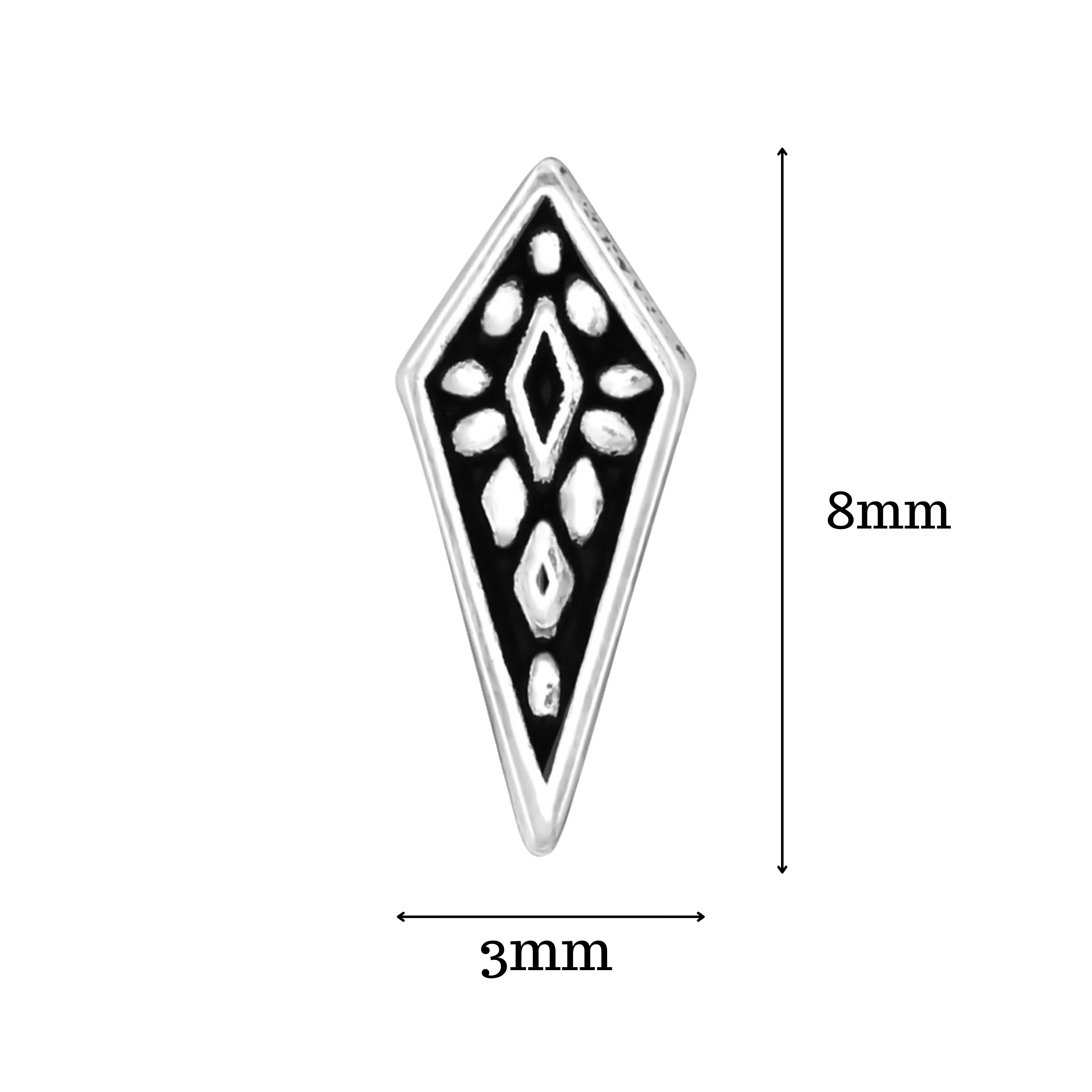 Beaded Diamond Stud Earrings | Tiny Sterling Silver Dotted Geometric Shape Post Earrings | Minimalist Boho Bohemian Jewelry For Women