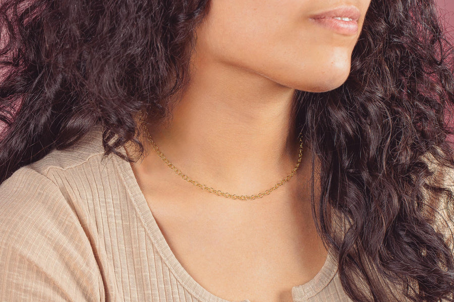 Celine Chain Necklace Gold Silver or Rose Dainty Delicate