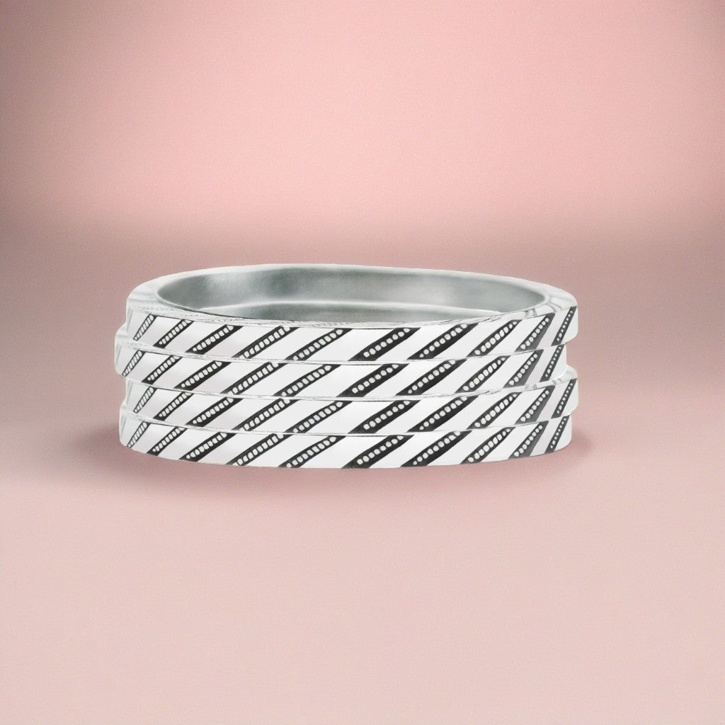 Pinstripe Stacking Ring | Sterling Silver Diagonal Line Pin Striped Stacking Stackable Ring Stack Skinny Thin Ring Bands