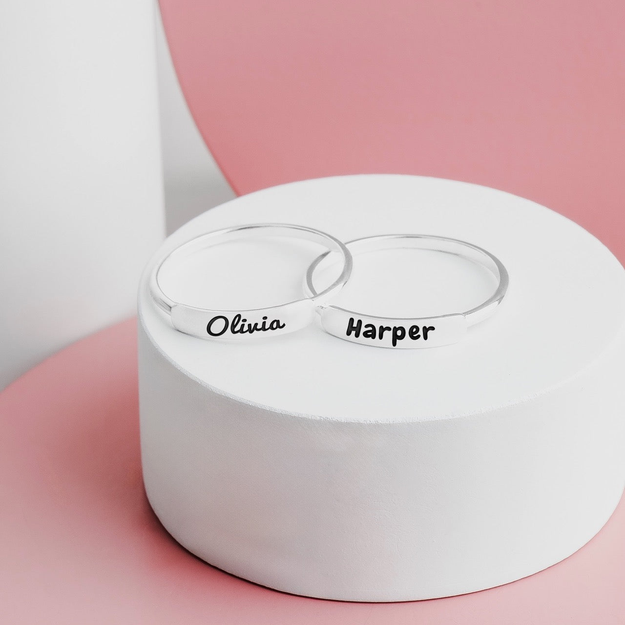 Personalized Name Bar Ring | Sterling Silver Custom Name Ring Band | Comfort Fit USA Sizes 5-9