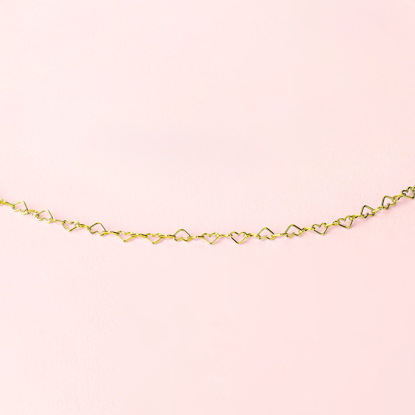 Heart Link Chain Necklace | Gold Silver or Rose Dainty Minimalist Love Necklace | Romantic Hearts Gift for Her | Sweet Anniversary Present